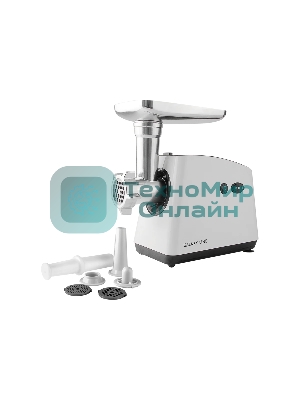 Мясорубка электрическая Galaxy GL 2411 белый, 1200 Вт, 1.3 кг/мин, реверс, защита от перегрузки, металлический лоток, насадки - 5