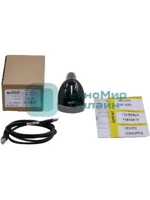 Сканер штрих-кода ручной Mertech 1300 P2D 1D/2D имидж, проводной, 100 скан/сек, USB-HID; USB-COM - эмуляция, черный
