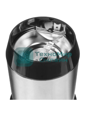 Кофемолка Centek CT-1362 (сталь) 200Вт, 60гр, стальн стакан, стальн чаша, прозрачная крышка