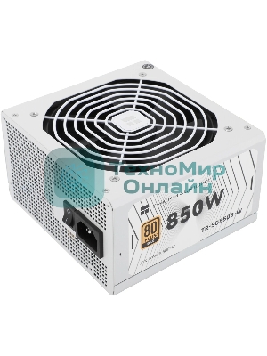 Блок питания Thermalright, 850W 80+ Gold (ATX, 3.1, PCIe 5.1, Non-modular, 1x24(20+4)pin, 1xCPU 8(4+4)pin, 2xPCIe*2 8(6+2)pin, 5xSATA3, 1x12+4pin (12VHPWR PCIe 5.1 12+4pin 600mm), 3xMOLEX4pin, Active, 120x120мм, 150x140x86mm, APFC, white)