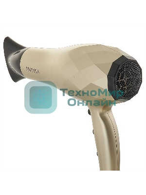 Фен DELTA LUX DL-0941 золотой/черный, 2200 Вт, ионизация