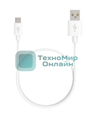 Кабель Maxvi MC-01 plus white USB-A - microUSB, 2A ток макс. нагрузки 2А, макс. напряжение 5V; стандарт USB 2.0; длина 1.2м, материал PVC, белый
