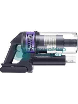 Пылесос вертикальный Samsung VS15A6031R4/EV фиолетовый/черный, питание от аккумулятора, 150 Вт, уборка сухая, пылесборник 0.8 л, работа от АКБ max 40 мин.