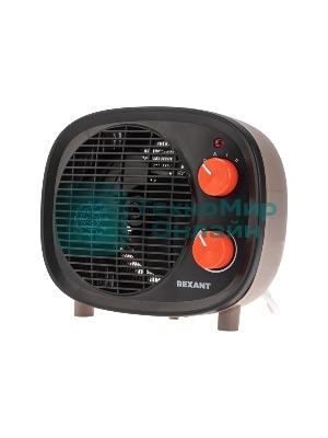 Тепловентилятор Rexant черный, 2000 Вт, 20 м2, термостат