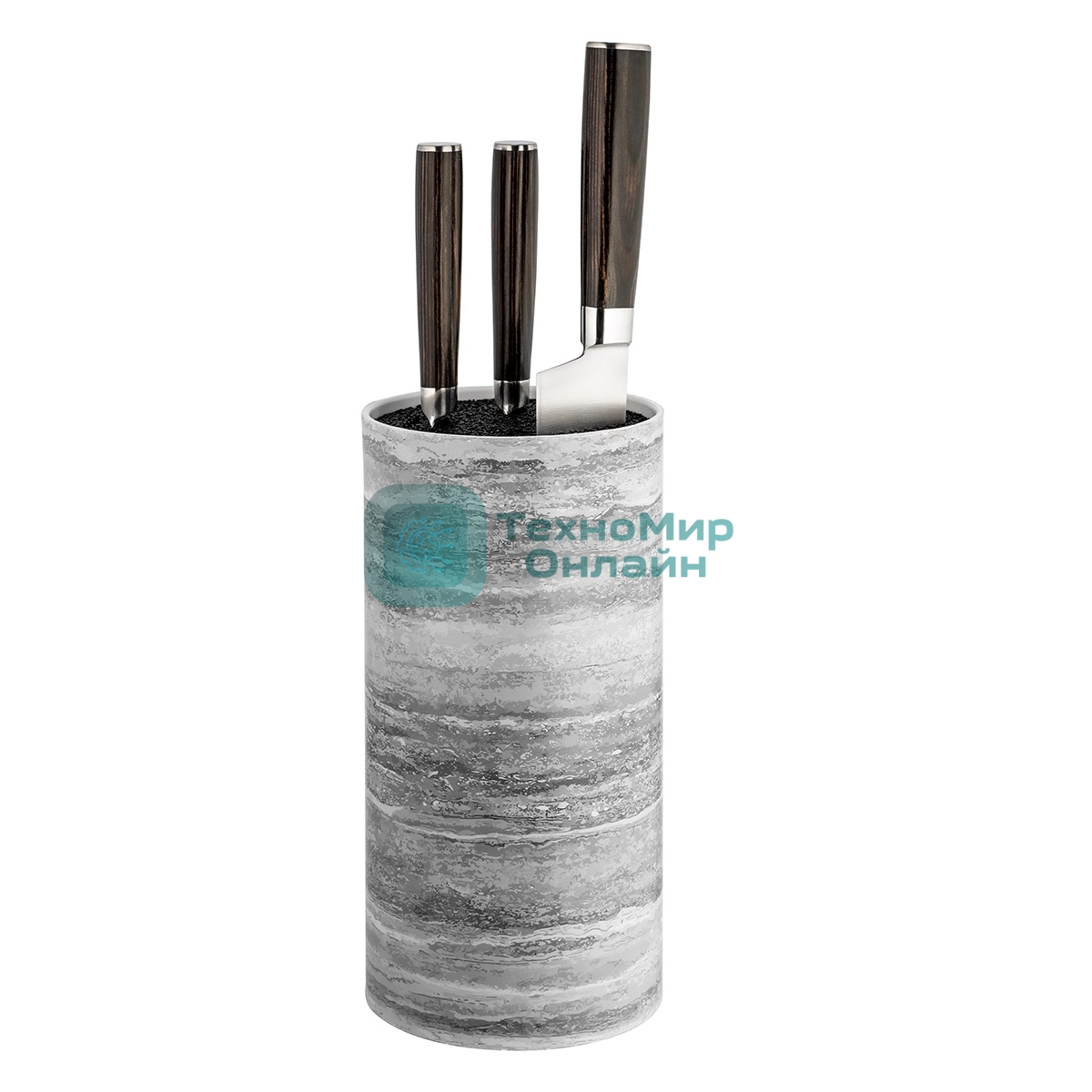 Подставка для ножей универсальная LARA LR05-103 Gray круглая Soft touch полипропилен