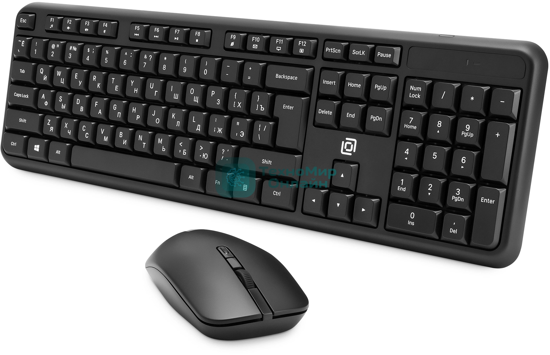 Комплект клавиатура+мышь Oklick S277W беспроводной, USB, 1600 DPI, чёрный