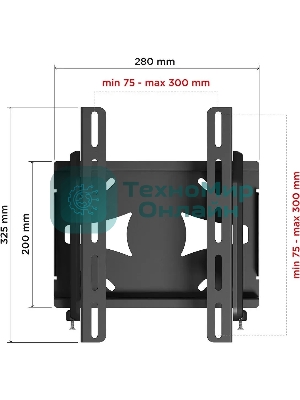 Кронштейн для телевизора Holder LCDS-5010 черный металлик, настенный, наклон