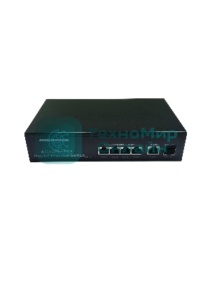 Коммутатор неуправляемый NEOMAX NMS-106PoE-1000-S, 6 портов 1000 Mbps, 4xPoE + 1xSFP, металл