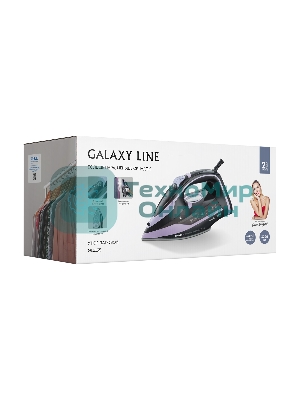 Утюг Galaxy Line GL 6135 черный с лиловым, 3200 Вт, 90 г/мин, 260 г/мин, 350 мл