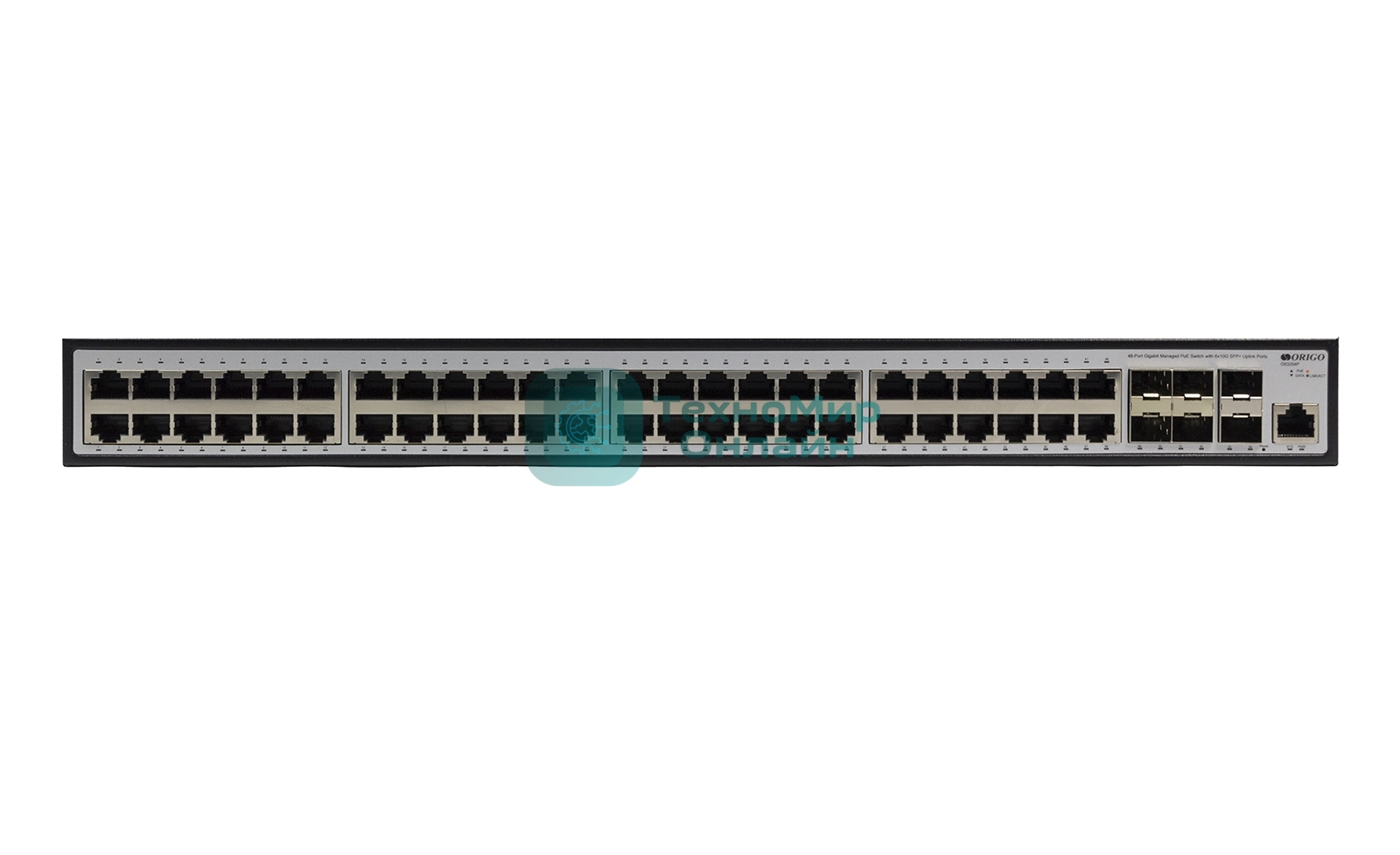 Коммутатор ORIGO Managed L3 Switch 48x1000Base-T PoE, 6x10Gbase-X SFP+, PoE Budget 880W, RJ45 Console, 19