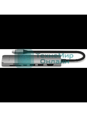 Док-станция (USB-хаб) Satechi ST-P7SM 7-in-1 USB-C Slim Multiport Adapter with Ethernet (Type-C,HDMI, 2xType-A, SD,microSD, RJ-45), до 80 Вт серый