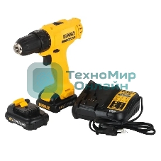 Дрель-шуруповерт DeWalt DCD700D2, 12 В, 2 Ач, 24 Нм, щеточный