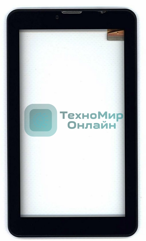 Сенсорное стекло (тачскрин) для Irbis TZ762, черное с рамкой
