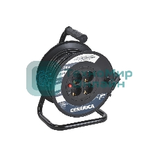 Катушка IEK GENERICA УК20 с т/з 4 места 2P+PE/20м 3х1,0 мм2 GENERICA