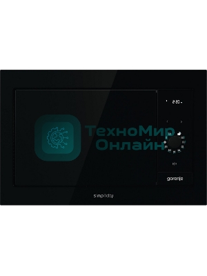 Встраиваемая микроволновая печь GORENJE BM235G1SYB черный 23 л, 900 Вт, переключатели - поворотный механизм/сенсор