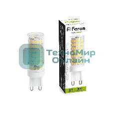 Лампа светодиодная Feron LB-434 (38147) 9 вт 230в G9 белый капсульная