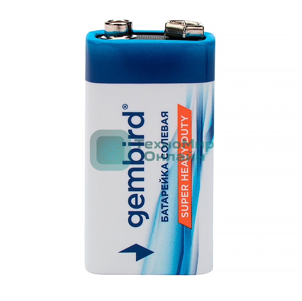 Батарейка солевая Gembird Gb-6F22-1F, тип Крона(6F22), 1шт, пленка, 9 В