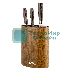 Подставка для ножей универсальная LARA LR05-101 Wood овальная Soft touch полипропилен