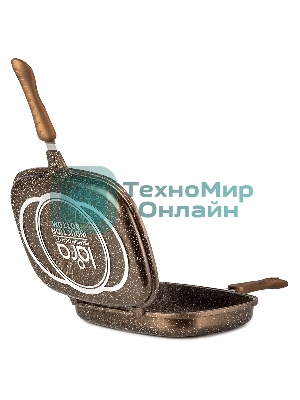 Сковорода-гриль Lara LR02-221 30 см, с крышкой, антипригарное покрытие