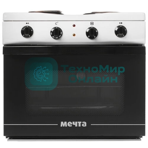 Плита электрическая Мечта 15М белый, конфорок 2 шт, духовка 25 л, 50 см x 47 см x 43 см