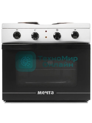 Плита электрическая Мечта 15М белый, конфорок 2 шт, духовка 25 л, 50 см x 47 см x 43 см