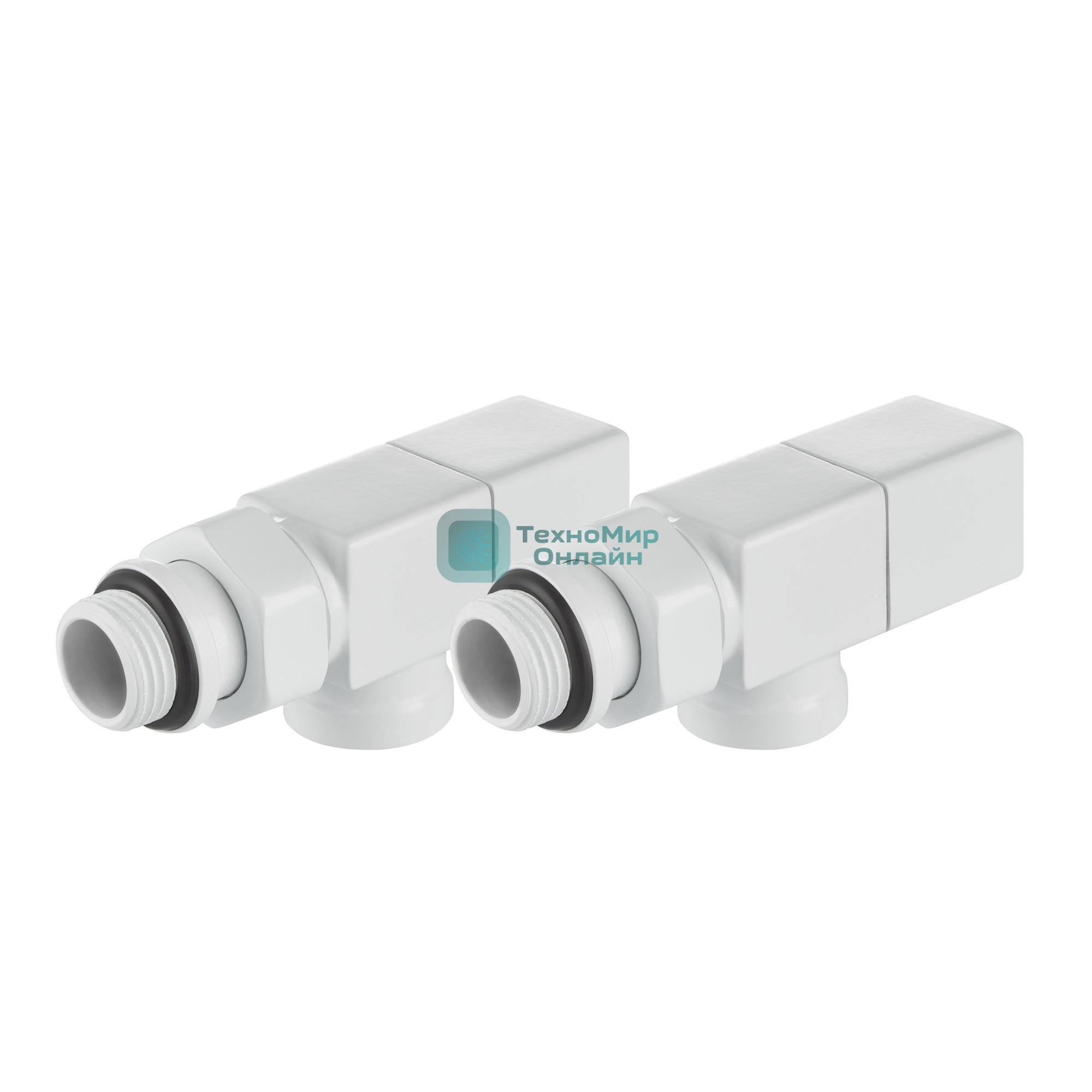 Набор дизайн-вентилей Royal Thermo CUBE, осевой (белый) 1/2