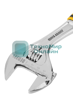 Ключ разводной Denzel 15743, 250 мм (раскрытие до 38 мм), CrV, с быстрым сбросом, кованый, TPR рукоятка