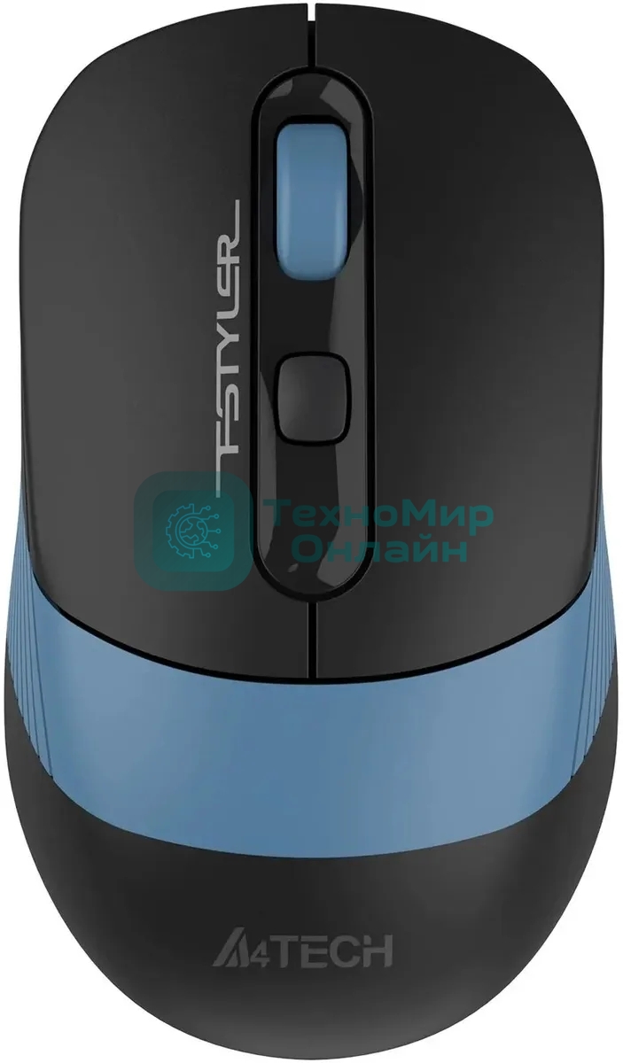 Мышь беспроводная A4Tech Fstyler FB10CS черный/синий, 2000 dpi, радиоканал, Bluetooth, USB, кнопки - 4