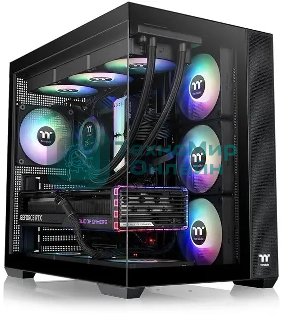 Компьютерный корпус Thermaltake View 380 TG ARGb черный без БП ATX 6x120мм 2x140мм 1x200мм 2xUSB3.0 audio bott PSU