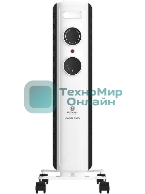 Обогреватель масляный Royal Clima Laggio Nero ROR-LN9-2000M, с терморегулятором, 2000Вт, 8 секций, 3 режима, белый/серый