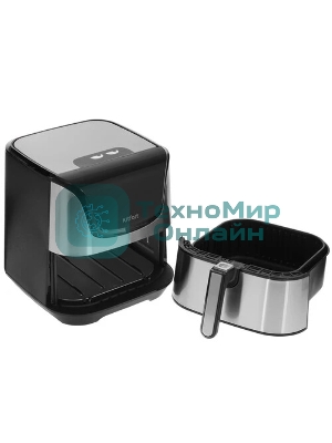 Аэрогриль Kitfort КТ-2232 серебристый, 1700 Вт, 5.4 л, сенсор, 8 программ