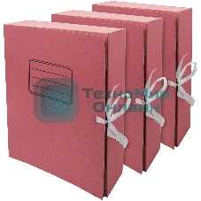 Папка архивная 2 завязки Silwerhof микрогофрокартон корешок 75мм A4 красный (упак.:3шт)