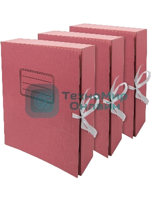 Папка архивная 2 завязки Silwerhof микрогофрокартон корешок 75мм A4 красный (упак.:3шт)