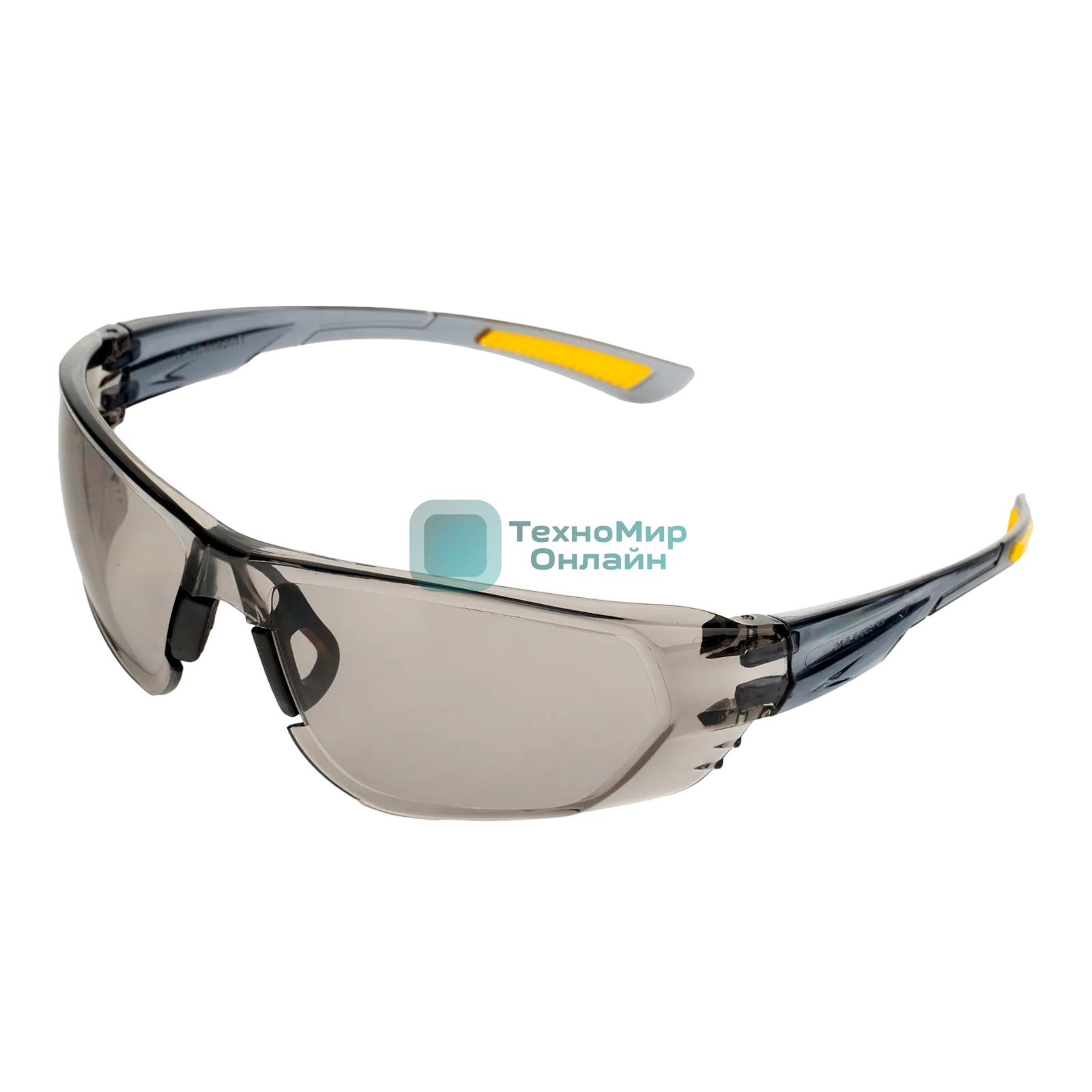 Очки защитные Denzel открытые, поликарбонатные, дымчатая линза