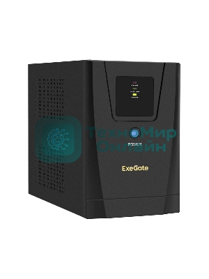 Источник бесперебойного питания ExeGate SpecialPro UNB-1200.LED.AVR.C13.RJ 1200VA/750W, LED, AVR, 6*IEC-C13, RJ45/11, черный