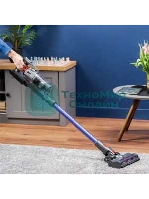 Пылесос вертикальный Zelmer STICK ZSVC822 STEFAN синий/серый, питание от аккумулятора, 200 Вт, уборка сухая, пылесборник 0.35 л