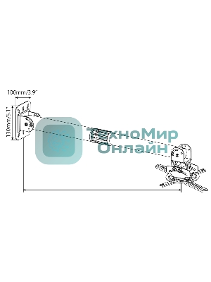 Кронштейн для проектора Cactus CS-VM-PR16L-BK черный макс.13.6кг настенный и потолочный поворот и наклон