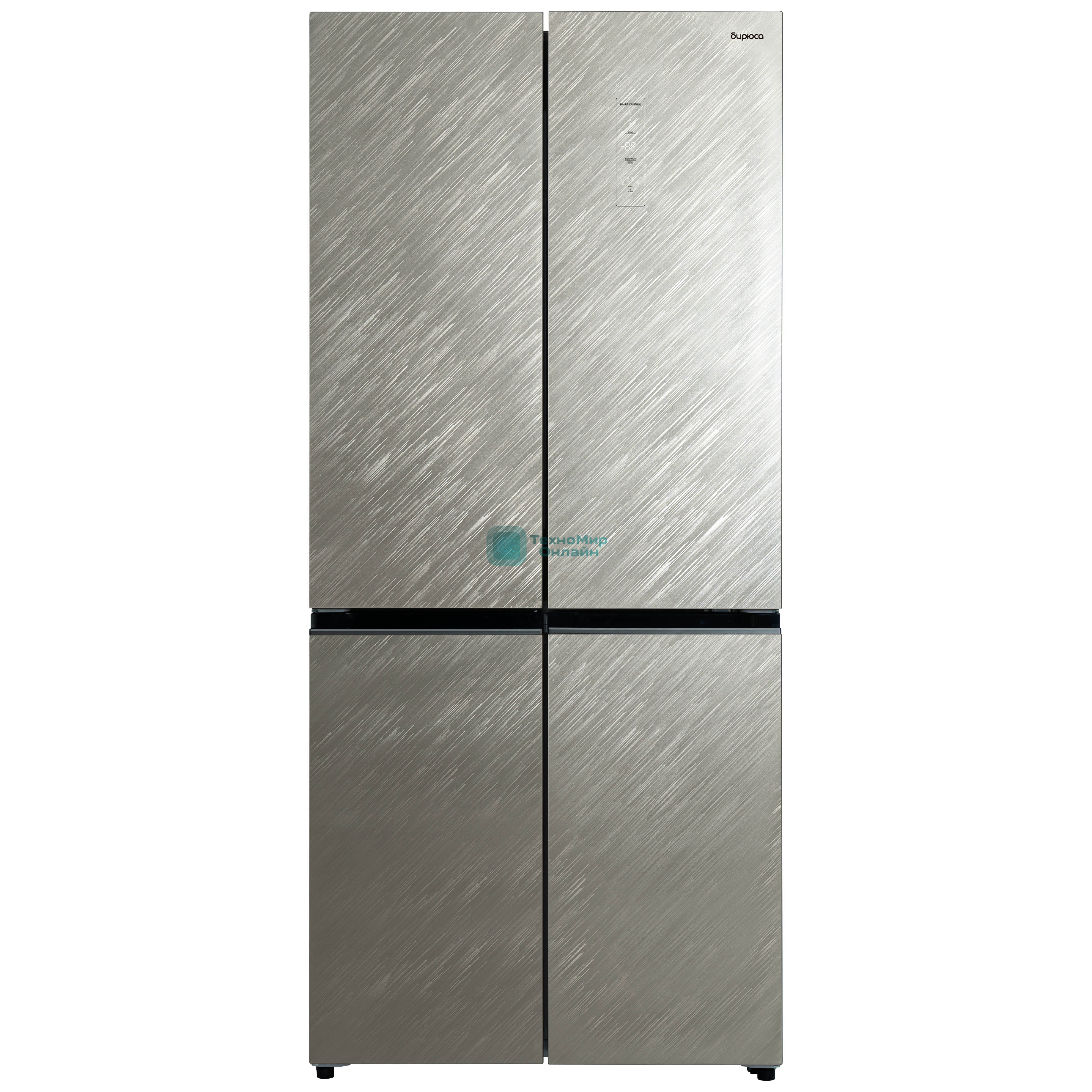 Холодильник Бирюса CD 496 TGG текстурированное бежевое стекло трехкамерный 334/162л морозилка снизу, No Frost, Side by Side