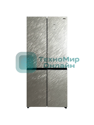 Холодильник Бирюса CD 496 TGG текстурированное бежевое стекло трехкамерный 334/162л морозилка снизу, No Frost, Side by Side