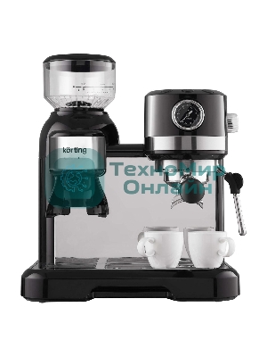 Кофемашина автоматическая Korting KCM 1015 N Ottimo черный/серебристый, исп. кофе - зерновой, 1500 Вт, 19 бар