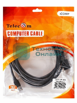 Кабель удлинительный USB3.0 Am-Af 3m Telecom черный (TUS708-3M)