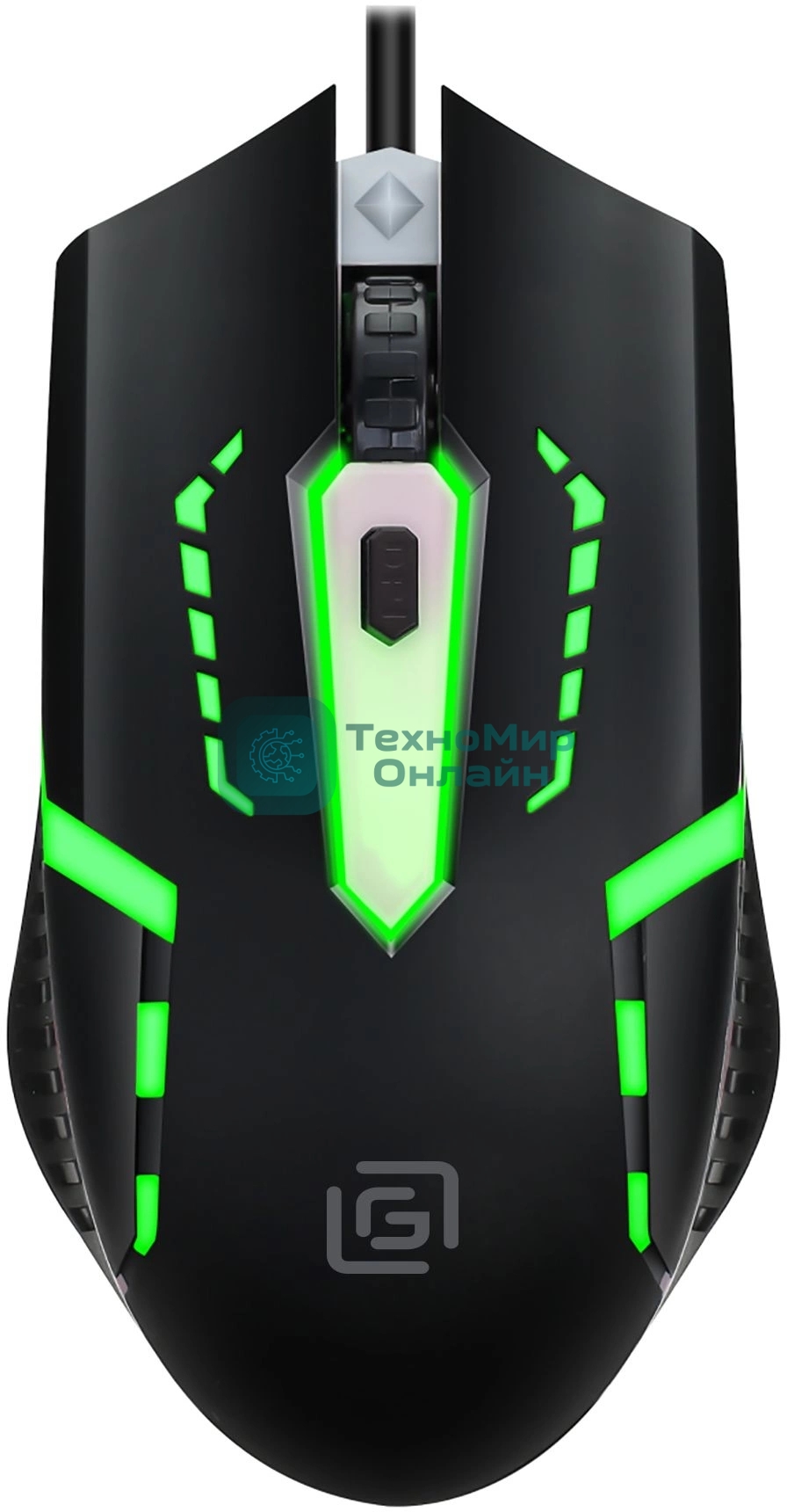 Мышь проводная Oklick 398G черный, 2400 dpi, USB, кнопки - 4