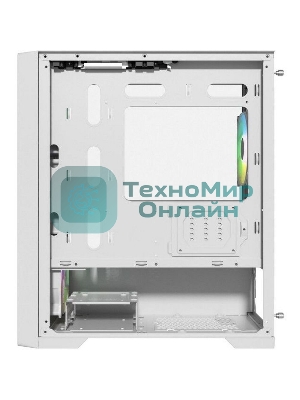 Компьютерный корпус Powercase ByteFlow Micro White, Tempered Glass, 4х 120мм ARGb fans, ARGb HUB, белый, mATX (CAMBFW-A4)
