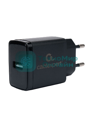 Сетевое зарядное устройство Cablexpert MP3A-PC-57, 5Вт, 1А, 1хUSB, черный, пакет