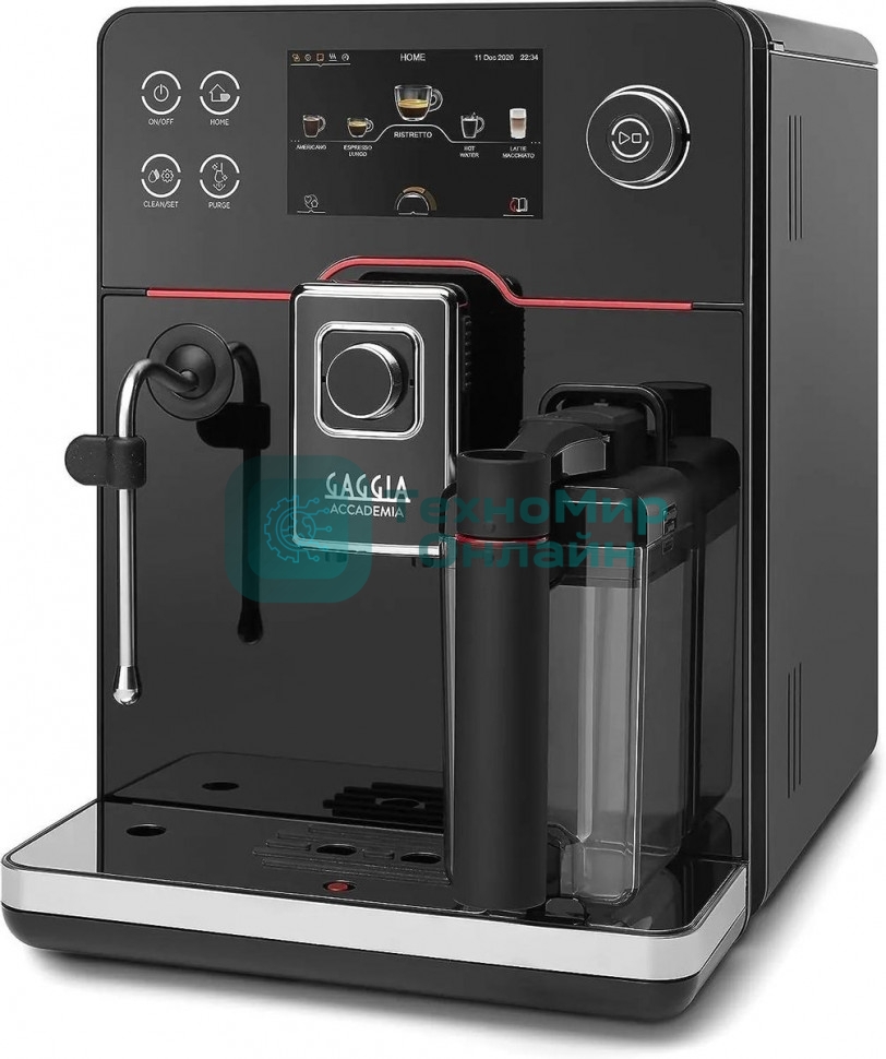 Кофемашина автоматическая Gaggia RI9781/01 NEW ACCADEMIA GLASS черный, молотый/зерновой, 1.6 л, 1900 Вт, 15 бар
