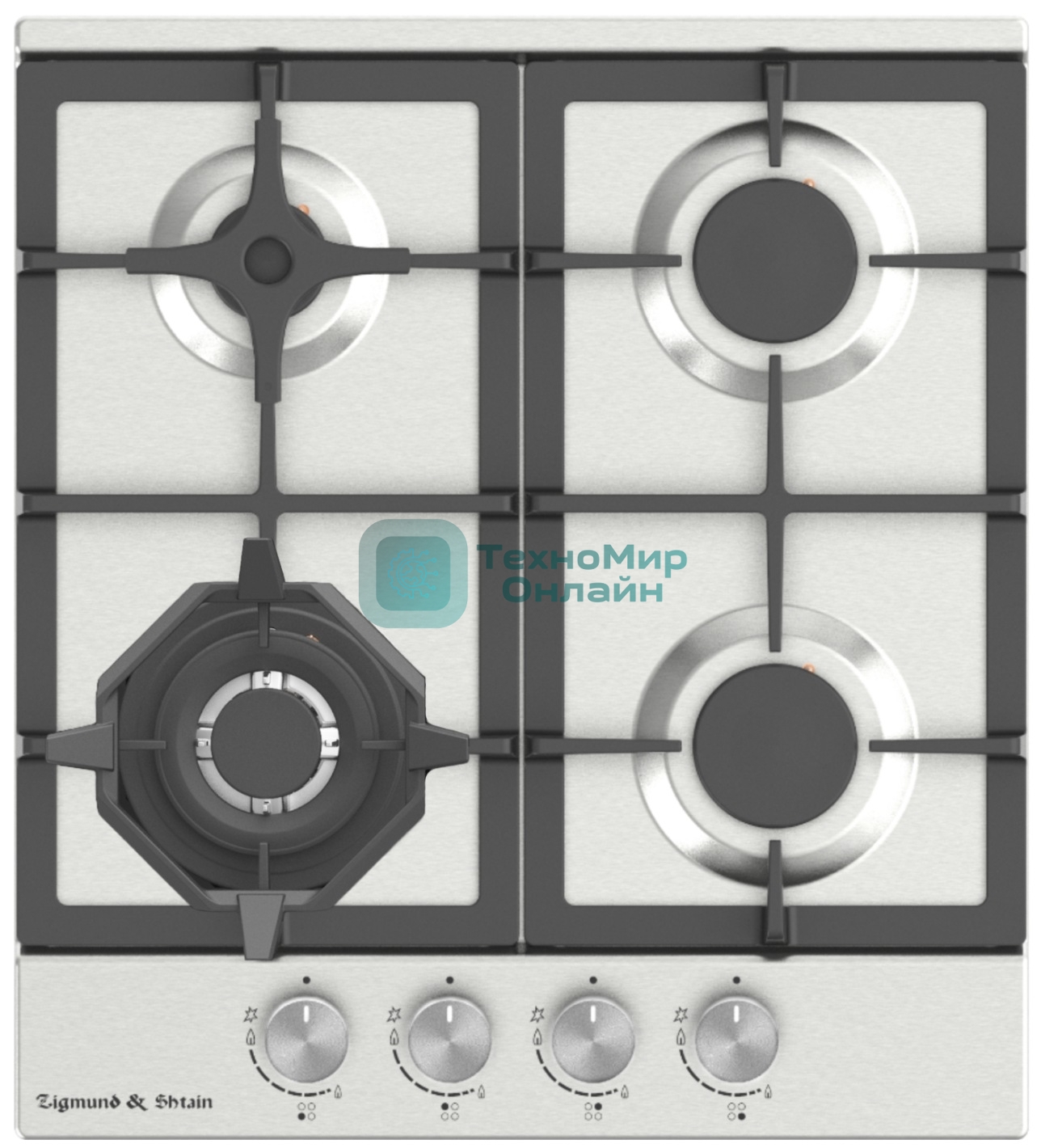 Газовая варочная панель Zigmund & Shtain G 15.4 S независимая, нержавеющая сталь