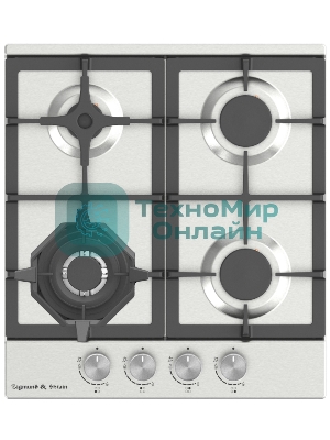 Газовая варочная панель Zigmund & Shtain G 15.4 S независимая, нержавеющая сталь