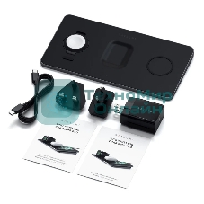 Беспроводное зарядное устройство Satechi ST-X3TWCPM Trio Wireless Charging Pad для телефона, часов и наушников серый космос