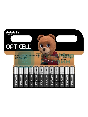 Элемент питания алкалиновый AAA/LR03 (блист. 12шт) Basic Opticell 5051011