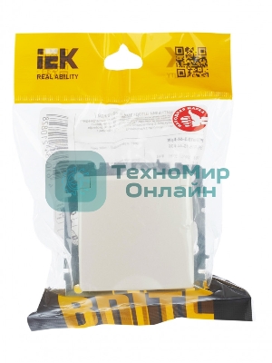 Розетка 1-местная IEK BRITE РСбш10-3-44-БрЖ с заземлением, с защитными шторками и крышкой, 16А, IP44 жемчуг